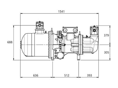 Compresor screw RefComp 134-S-110 – Dimensiuni