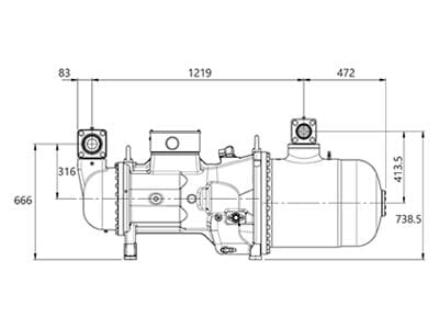 Compresor screw RefComp 134-S-210 – Dimensiuni