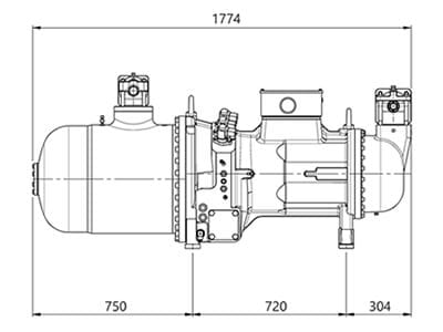 Compresor screw RefComp 134-S-210 – Dimensiuni