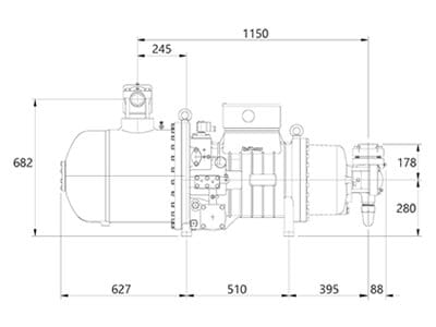 Compresor screw RefComp SRC-S-413 – Dimensiuni